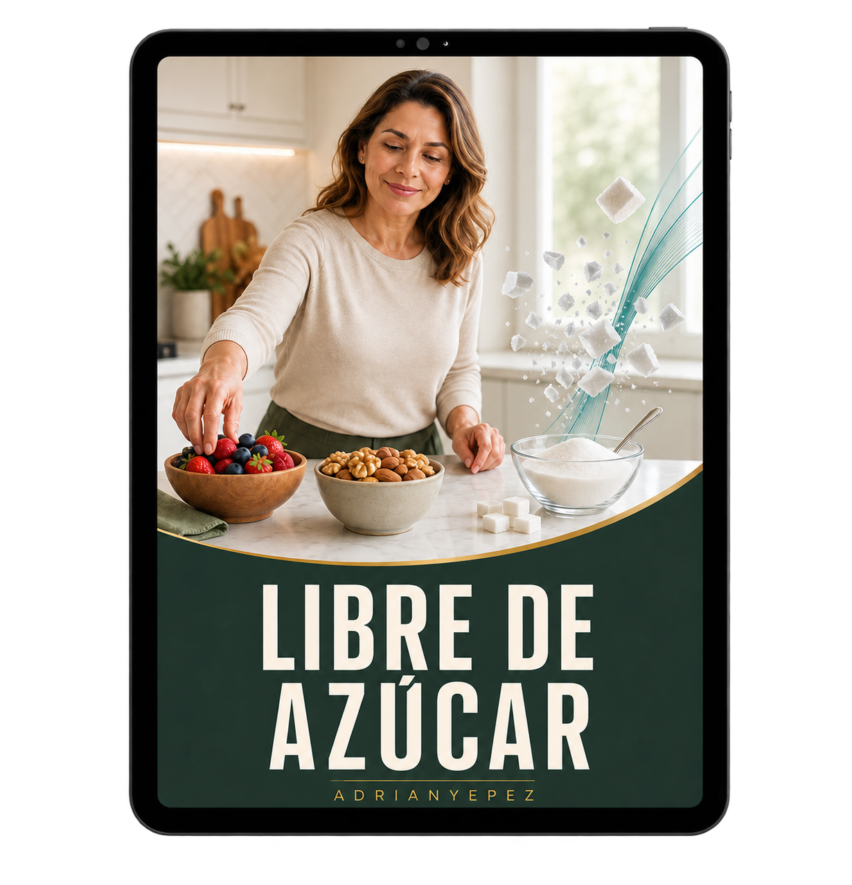Mockup del protocolo Libre de Azúcar en una tablet